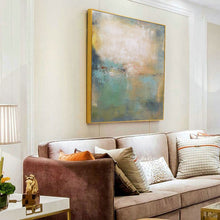 Load image into Gallery viewer, Blue Yellow Green Abstract Painting Oversize Wall Art Cp022