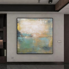 Load image into Gallery viewer, Blue Yellow Green Abstract Painting Oversize Wall Art Cp022