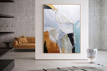 Load image into Gallery viewer, Gray Orange Abstract Painting Large Wall Canvas Painting Bp102
