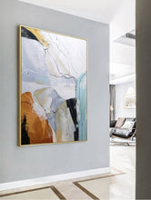 Load image into Gallery viewer, Gray Orange Abstract Painting Large Wall Canvas Painting Bp102