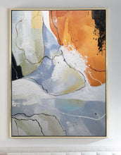 Load image into Gallery viewer, Huge Abstract Wall Art Orange Painting Gray Painting Bp087