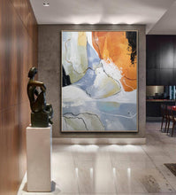Load image into Gallery viewer, Huge Abstract Wall Art Orange Painting Gray Painting Bp087