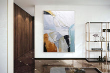 Load image into Gallery viewer, Gray Orange Abstract Painting Large Wall Canvas Painting Bp102