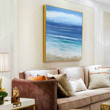 Load image into Gallery viewer, Blue Sea Abstract Painting Beach Painting on Canvas Op012