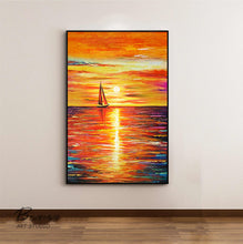 Load image into Gallery viewer, Sunset Abstract Painting Oversized Abstract Canvas Wall Art Gp039