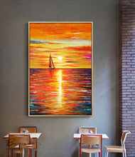 Load image into Gallery viewer, Sunset Abstract Painting Oversized Abstract Canvas Wall Art Gp039