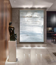Load image into Gallery viewer, Grey Abstract Painting Blue Abstract Painting On Canvas Op033