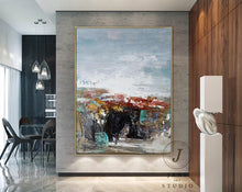 Load image into Gallery viewer, Bule Red Gray Abstract Painting Canvas Modern Wall Decor Qp077