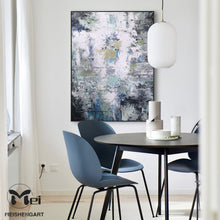 Load image into Gallery viewer, Heavy Texture Art Grey Wall Art Green Painting For Living Room Ap113