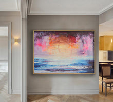 Load image into Gallery viewer, Modern Pop Art Canvas Large Blue Abstract Painting GB073