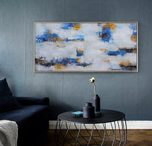 Load image into Gallery viewer, Blue and White Abstract Canvas Original Painting Modern Acrylic Painting Np028