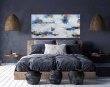 Load image into Gallery viewer, Blue and White Abstract Canvas Original Painting Modern Acrylic Painting Np028