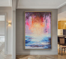 Load image into Gallery viewer, Modern Pop Art Canvas Large Blue Abstract Painting GB073