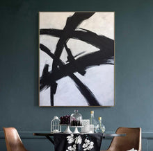 Load image into Gallery viewer, Black And White Painting Minimalist Oil Paintings On Canvas Ap051