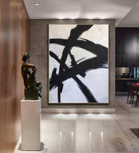 Load image into Gallery viewer, Black And White Painting Minimalist Oil Paintings On Canvas Ap051
