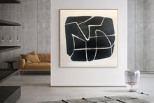 Load image into Gallery viewer, Xl Abstract Painting Black And White Art Work For Living Room Kp039