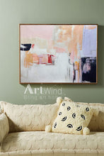 Load image into Gallery viewer, Pink White Orange Abstract Painting For Living Room Dp048