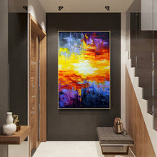 Load image into Gallery viewer, Large Blue Yellow Abstract Painting Abstract Art Canvas Landscape Cp011