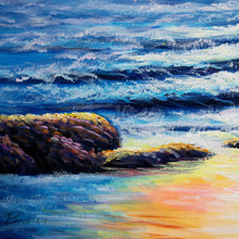 Load image into Gallery viewer, Large Canvas Wall Art Landscape Sea Spray and Sunrise Oil Painting On Canvas Gp094