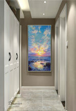 Load image into Gallery viewer, Large Canvas Wall Art Landscape Sea Spray and Sunrise Oil Painting On Canvas Gp094