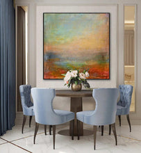 Load image into Gallery viewer, Orange Green Abstract Art Painting Sea Oil Painting For Living Room Dp107