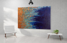 Load image into Gallery viewer, Modern Wall Art for Living Room Blue Abstract Painting, Xl Painting Bp055
