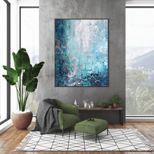 Load image into Gallery viewer, Blue Abstract Painting Large Canvas Art Work Bp054