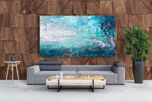 Load image into Gallery viewer, Blue Abstract Painting Large Canvas Art Work Bp054