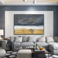 Load image into Gallery viewer, Yellow Abstract Painting Gold Art Painting Black and White Painting Op084
