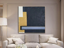 Load image into Gallery viewer, Black White Gold Large Abstract Acrylic Painting Yp010