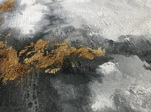 Load image into Gallery viewer, Gray White Gold Abstract Painting Canvas Original Contemporary Wall Art Yp054