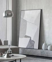 Load image into Gallery viewer, Oversized Abstract Canvas Wall Art Gray and White Acrylic Painting Gp043