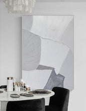 Load image into Gallery viewer, Oversized Abstract Canvas Wall Art Gray and White Acrylic Painting Gp043