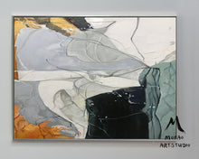 Load image into Gallery viewer, Large Art Paintings Original Green Painting Gray Painting Gp028