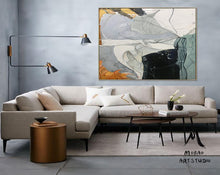 Load image into Gallery viewer, Large Art Paintings Original Green Painting Gray Painting Gp028