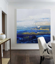 Load image into Gallery viewer, Large Blue Sea Landscape Painting Texture Blue Abstract Painting Dp082