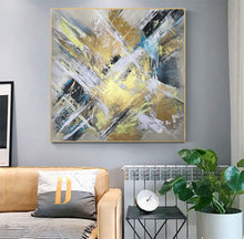 Load image into Gallery viewer, Gold Abstract Painting Large Yellow Abstract Painting Op071