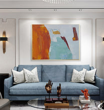 Load image into Gallery viewer, Orange Blue White Minimalist Painting Modern Wall Painting Op065