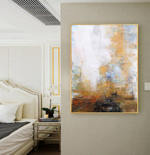 Load image into Gallery viewer, Abstract Painting on Canvas Yellow White Painting Abstract Art Cp023