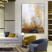 Load image into Gallery viewer, Abstract Painting on Canvas Yellow White Painting Abstract Art Cp023