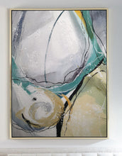 Load image into Gallery viewer, Gray And Green Abstract Painting Large Wall Canvas Painting