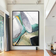Load image into Gallery viewer, Minimalist Abstract Painting Gray Painting Green Painting Dp113