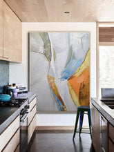 Load image into Gallery viewer, White And Gold Abstract Painting Large Sofa Painting Bp090