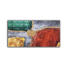 Load image into Gallery viewer, Red Green Gold Abstract Painting Original Modern Abstract Painting Np094