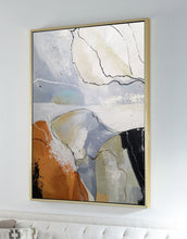 Load image into Gallery viewer, Minimalist Abstract Painting Gray Orange Canvas Art Dp114
