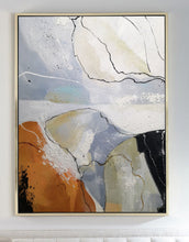 Load image into Gallery viewer, Minimalist Abstract Painting Gray Orange Canvas Art Dp114