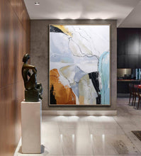 Load image into Gallery viewer, Gray Orange Abstract Painting Large Wall Canvas Painting Bp102