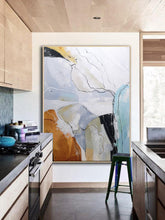 Load image into Gallery viewer, Gray Orange Abstract Painting Large Wall Canvas Painting Bp102
