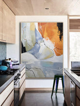 Load image into Gallery viewer, Huge Abstract Wall Art Orange Painting Gray Painting Bp087