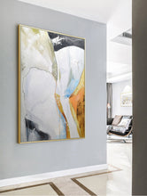 Load image into Gallery viewer, Orange Beige Abstract Painting Modern Pop Art Canvas Large